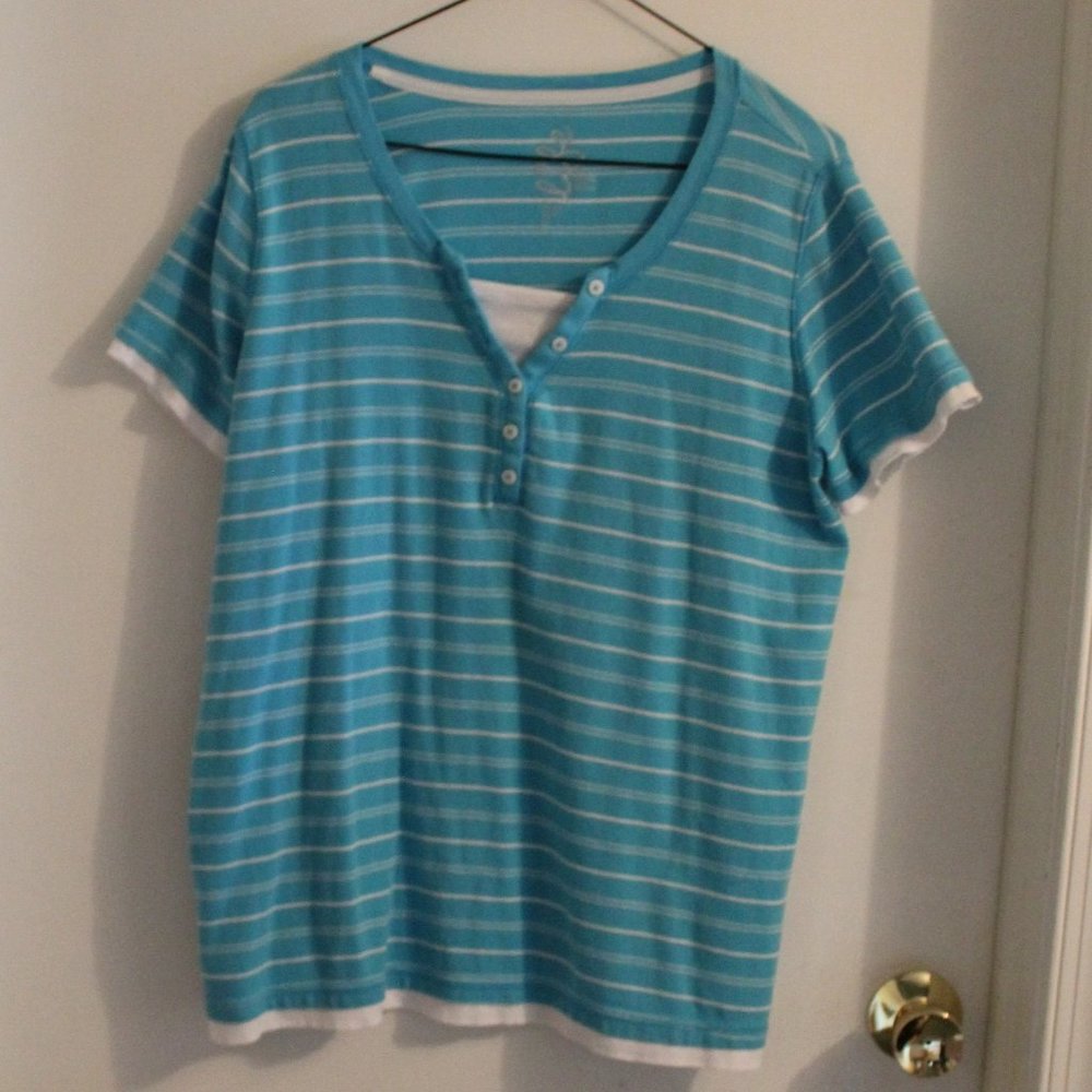 Made for Life Blue with white stripes top